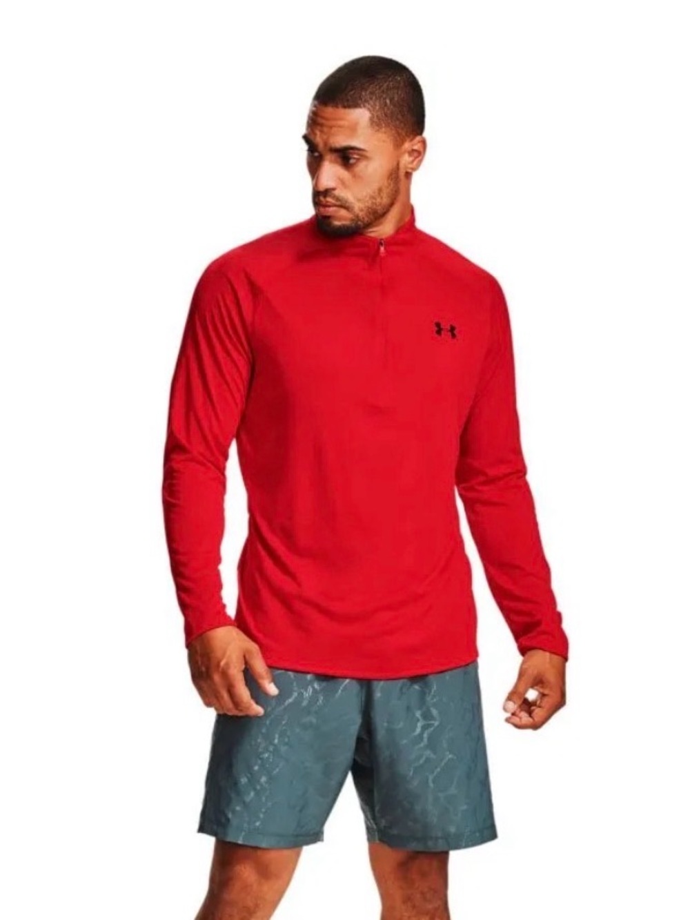 Under Armour Red Long-Sleeve 1/4 Zip Athletic Pullover - XL